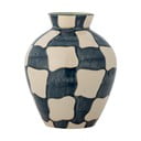 Plava/krem staklena ručno oslikana vaza (visina 24 cm) Check – Bloomingville
