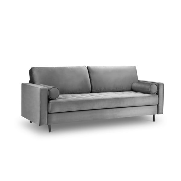 Svijetlosiva baršunasta sofa Milo Casa Santo, 219 cm-image-3
