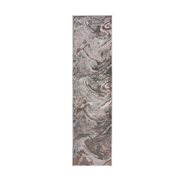 Sivo-bež staza Flair Rugs Marbled, 80 x 300 cm