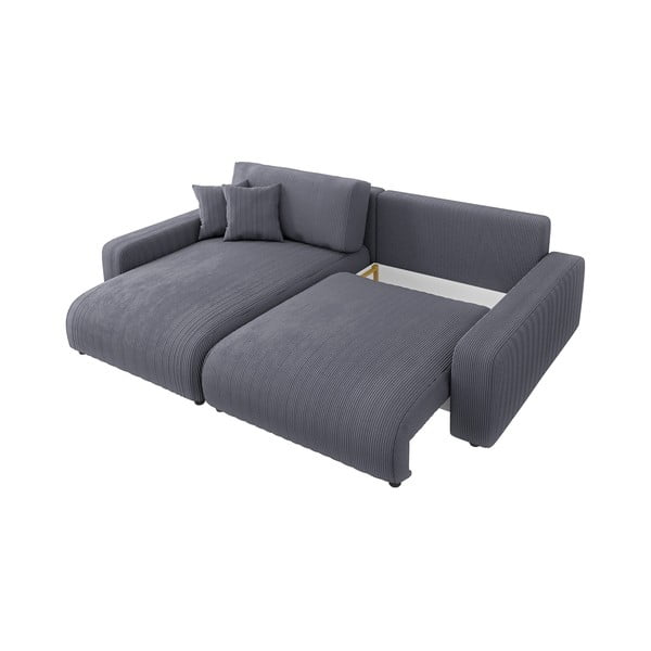 Tamno siva sklopiva kutna garnitura od samta (promjenjiva) Sara – Ropez-image-2