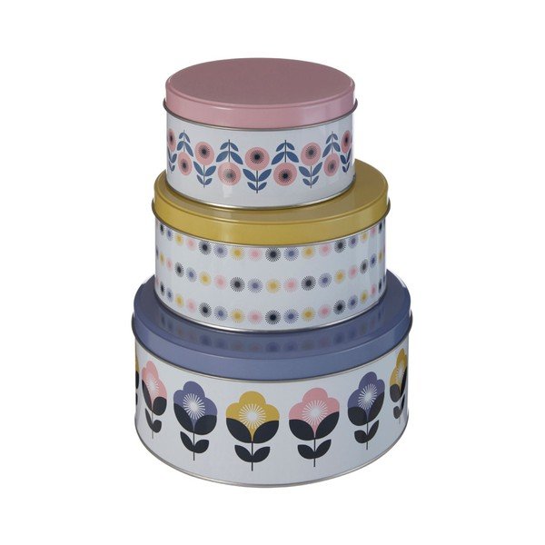 Metalne kutije za pohranu u setu  3 kom s poklopcem/dekorativne Joni – Premier Housewares-image-1