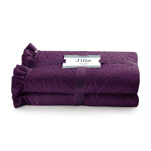 Ljubičasti prekrivač AmeliaHome Tilia šljiva, 220 x 240 cm-image-2