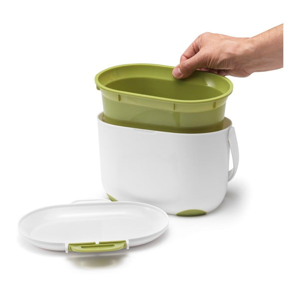 Bijelo-zelena kanta za kompostabilni otpad Addis Caddy, 2,5 l-image-2
