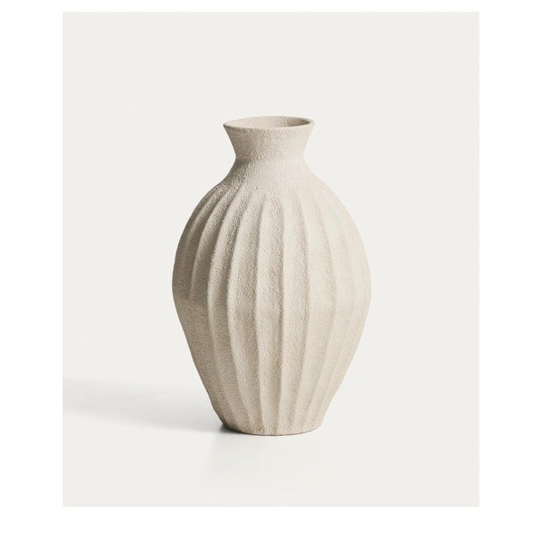 Krem ručno izrađena/visoka vaza od papier-mâché (visina 67 cm) Arquena – Kave Home