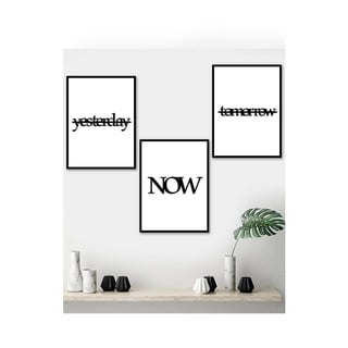 Set od 3 postera u crnom okviru Kate Louise Now, 15 x 20 cm