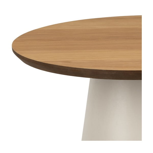 Krem/u prirodnoj boji okrugao stolić za kavu s pločom stola u dekoru hrasta ø 45 cm Soli – Actona-image-2