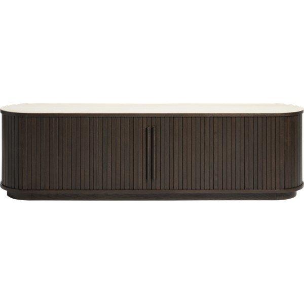 TV komoda s keramičkom daskom u tamnoj prirodnoj boji 180x50x40 cm Enna – Unique Furniture-image-4