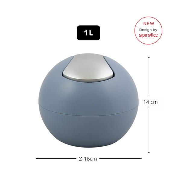 Svijetlo plava plastična kanta za smeće 1 l   Bowl Matt – Spirella-image-2