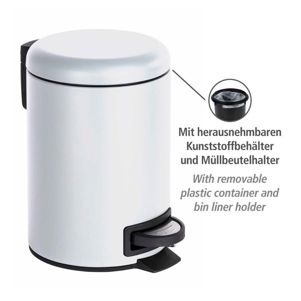 Bijela kanta za smeće Wenkoo Leman, 3 l-image-4