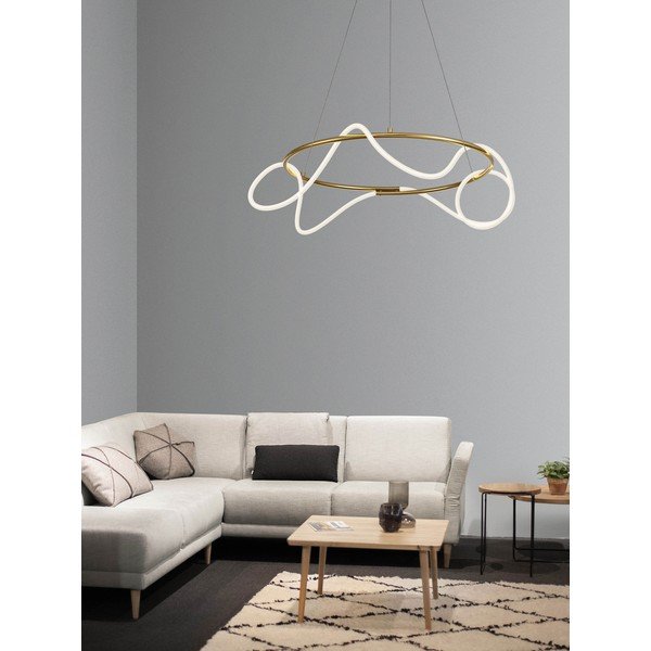 LED viseća svjetiljka aluminijska s mogućnosti zatamnjivanja u zlatnoj boji sa sjenilom od akrilnog stakla ø 70 cm Tiriac – Nova Luce-image-1