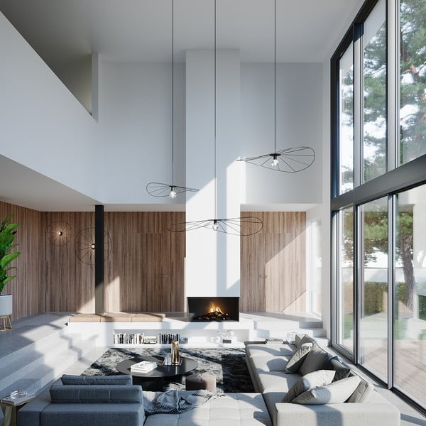 Crna viseća svjetiljka ø 70 cm Elliot – Sollux-image-3