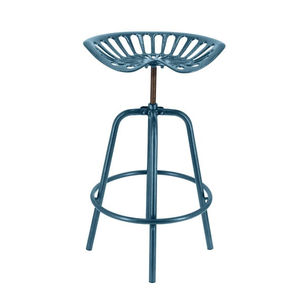Plava metalna vrtna barska stolica Traktor – Esschert Design