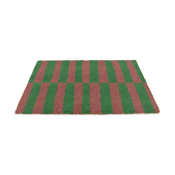 Otirač od kokosovih vlakana 40x60 cm Pink & Green Half Stripes – Artsy Doormats
