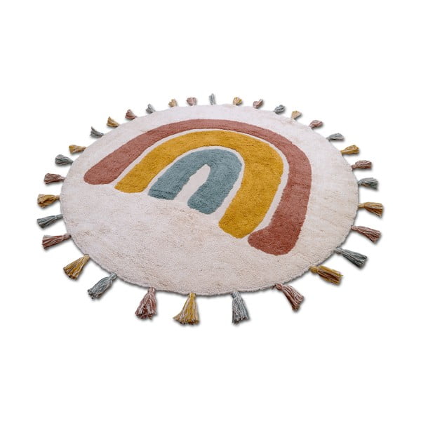 Dječji ručno izrađeni tepih Nattiot Rainbow, ø 110 cm-image-2