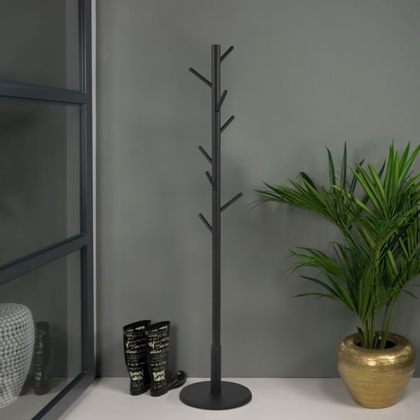 Crna vješalica od masivnog kaučuka ø 36x170 cm Bro – Spinder Design-image-1