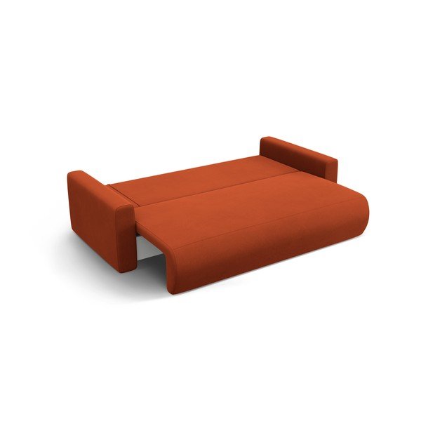 Ciglasta baršunasti sklopiva/s prostorom za odlaganje sofa 238 cm Belfast – Cosmopolitan Design-image-2