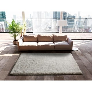Bež tepih od recikliranih vlakna 60x110 cm Shaggy Reciclada – Universal