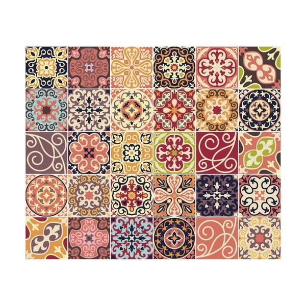 Set od 30 ukrasnih naljepnica na zid Ambiance La Valette, 15 x 15 cm-image-2