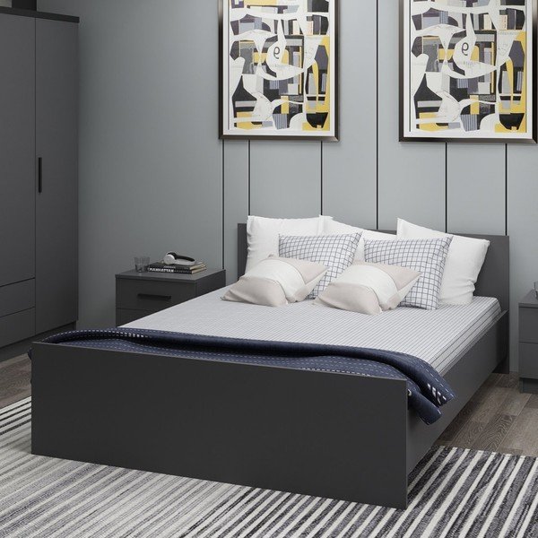 Antracitno sivi bračni krevet 160x200 cm Kale – Kalune Design-image-1