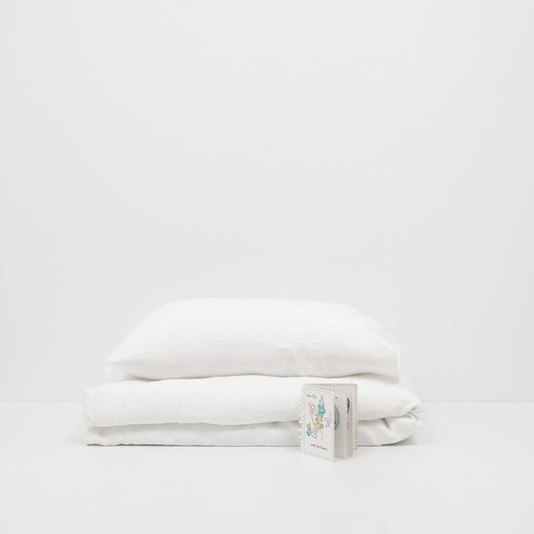 Dječja bijela lanena jastučnica Linen Tales Nature 40 x 60 cm-image-2