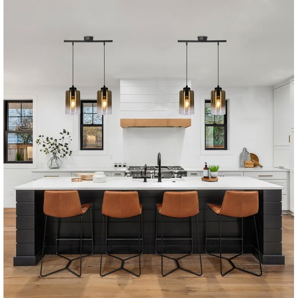 Crna viseća svjetiljka sa staklenim sjenilom ø 10 cm Aspra – Candellux Lighting-image-1