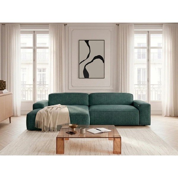 Zelena sklopiva/s električnim podešavanjem sjedala kutna garnitura (s lijevim kutom) Abel – Bobochic Paris-image-4