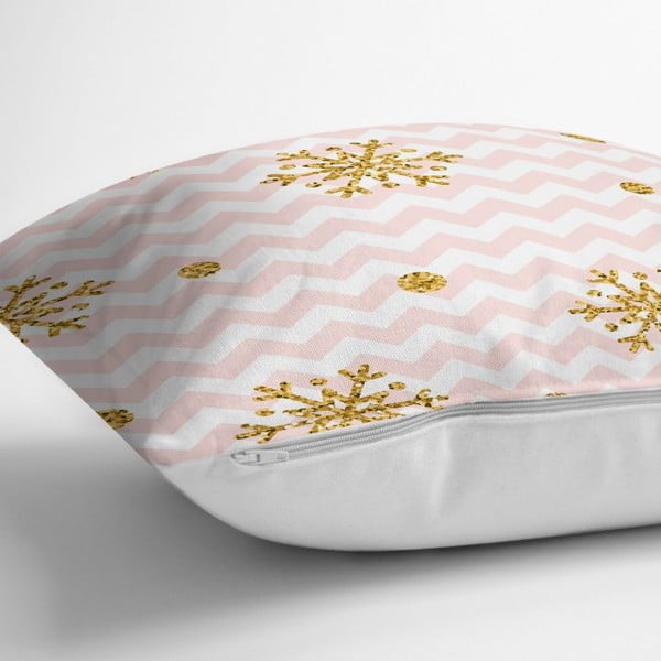 Božićna jastučnica Minimalističke jastučnice Zlatne snježne pahuljice, 42 x 42 cm-image-1