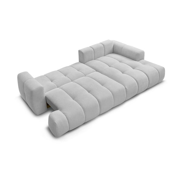 Svijetlo siva sklopiva/s prostorom za odlaganje kutna garnitura (s desnim kutom/s ležaljkom) Fuji – Bobochic Paris-image-4