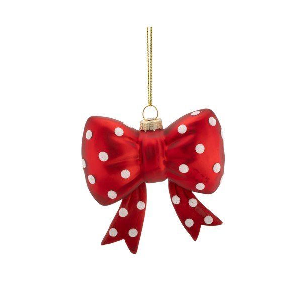 Stakleni ukas za božićno drvce 3,5 cm Spotty Bow – Sass & Belle