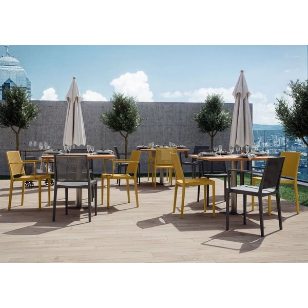 Žuta  plastična vrtna stolica Grid – Rojaplast-image-3