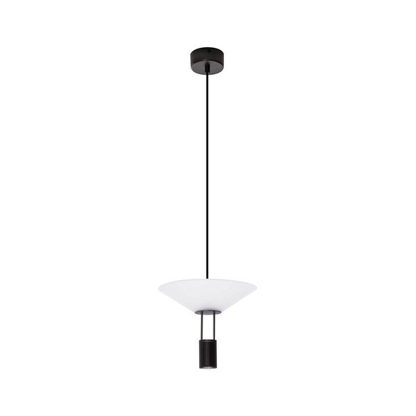 Mat crna LED viseća svjetiljka aluminijska sa sjenilom od akrilnog stakla ø 22 cm Anafi – Nova Luce