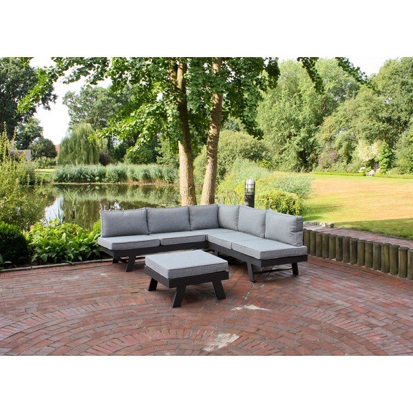 Siva vrtna garnitura aluminijska za 4 osobe Donna – Garden Pleasure-image-1