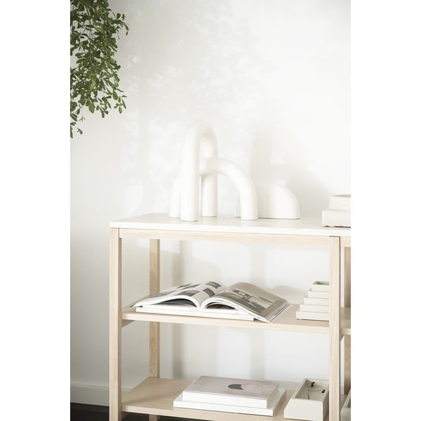 Smeđe-bež konzolni stol s kamenom pločom 140x40 cm Orwel - Rowico-image-4