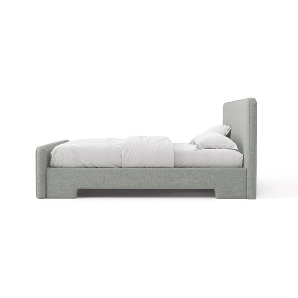 Svijetlo sivi tapecirani bračni krevet s podnicom 140x200 cm Eda – Micadoni -image-3