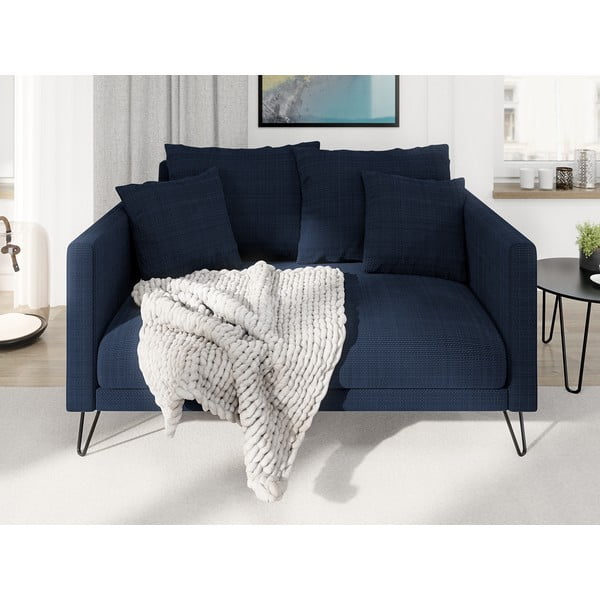 Tamno plava sofa od šenila 140 cm Freya – Ropez-image-1