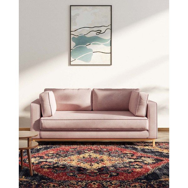 Svijetlo ružičasta baršunasti sofa 192 cm Celerio – Ame Yens-image-3