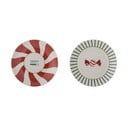 Crveni/krem desertni tanjuri u setu 2 kom s božićnim motivom od kamenine ø 12,5 cm Yule – Bloomingville