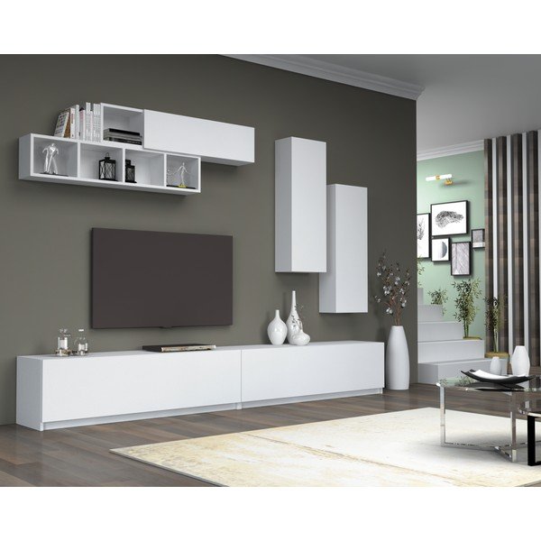 Bijeli TV stol 140x40 cm Dona - Gauge Concept-image-2