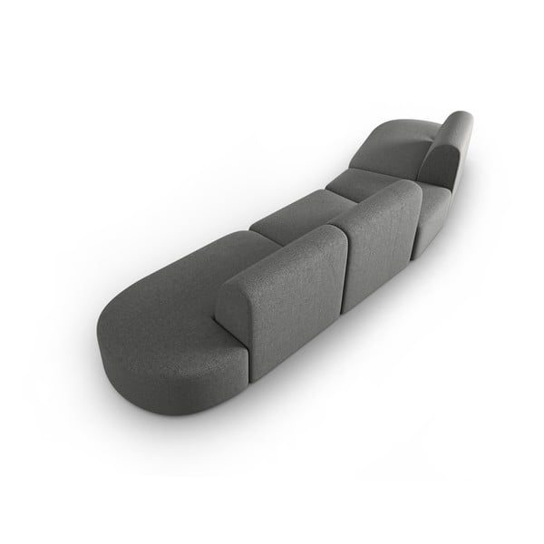 Siva sofa od šenila s lijevim kutom 428 cm Paolo – Milo Casa-image-3