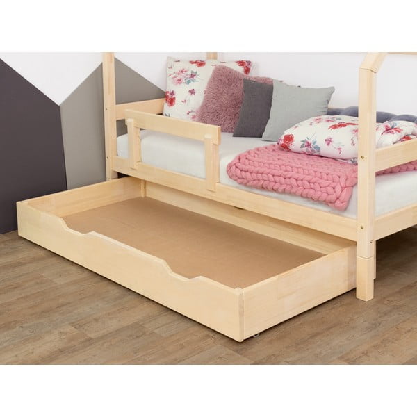 Bijela drvena ladica ispod kreveta s podnicom i punim dnom Benlemi Buddy, 90 x 180 cm-image-2