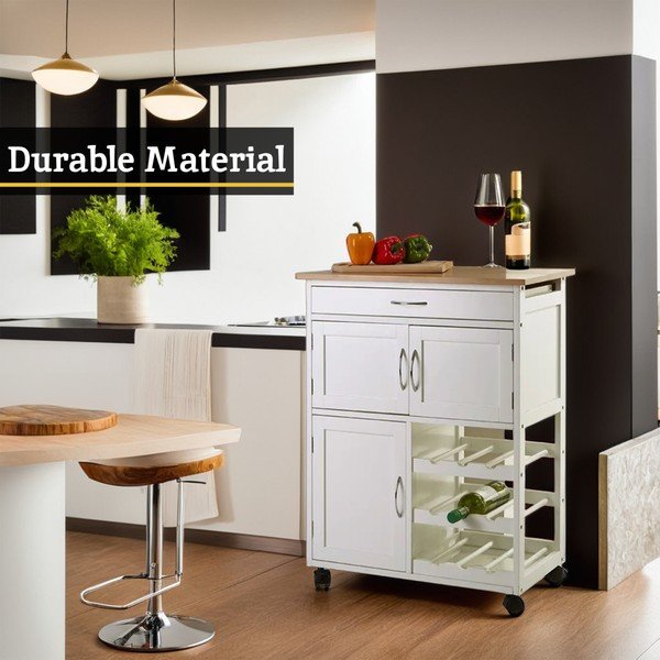 Od bambusa kolica za posluživanje na kotačima 37x67 cm Harlow – Premier Housewares-image-2