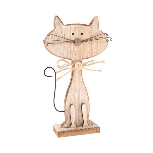 Drvena dekoracija u obliku mačke Dakls Cats, visina 18 cm