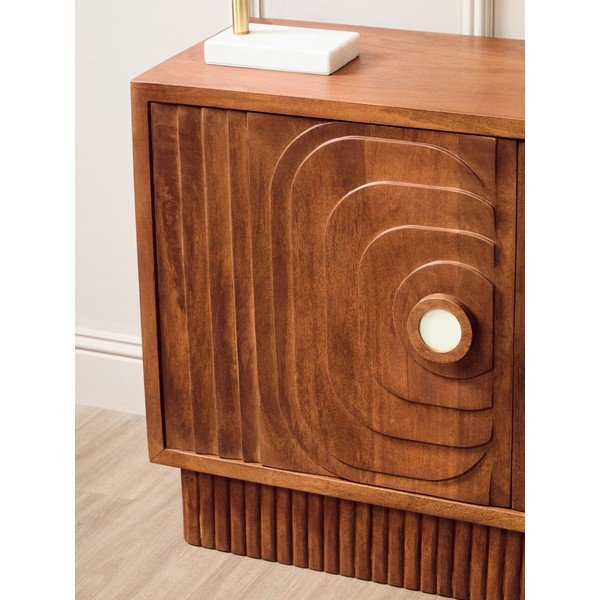 Komoda od masivnog manga u tamnoj prirodnoj boji 40x75x116 cm Sangar – Premier Housewares-image-2