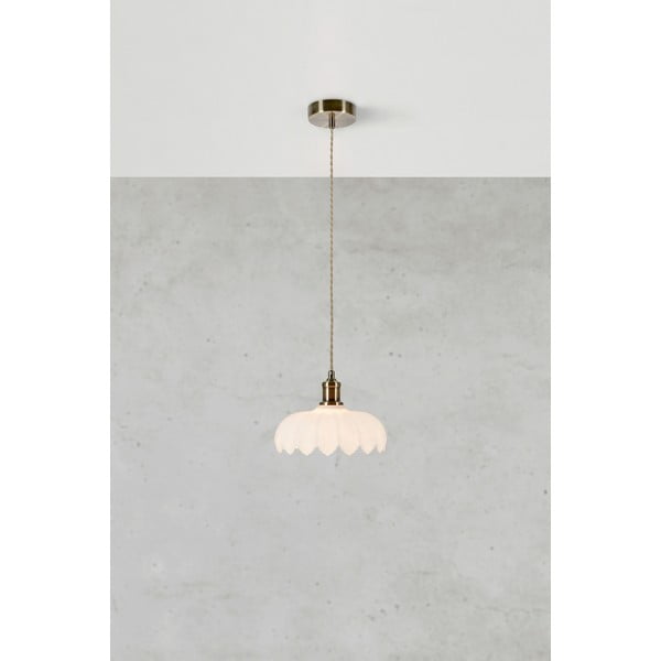 Bijela/mjedena viseća svjetiljka sa staklenim sjenilom ø 25,5 cm Kurage – Markslöjd-image-3