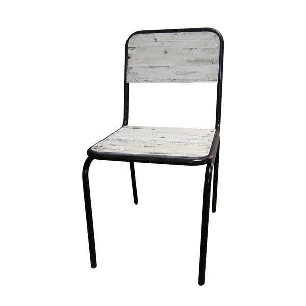 Bijela blagovaonska stolica od masivne jele Industrial – Antic Line