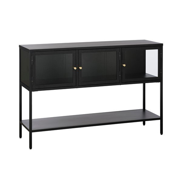 Crna metalna vitrina 132x88 cm Carmel – Unique Furniture-image-4