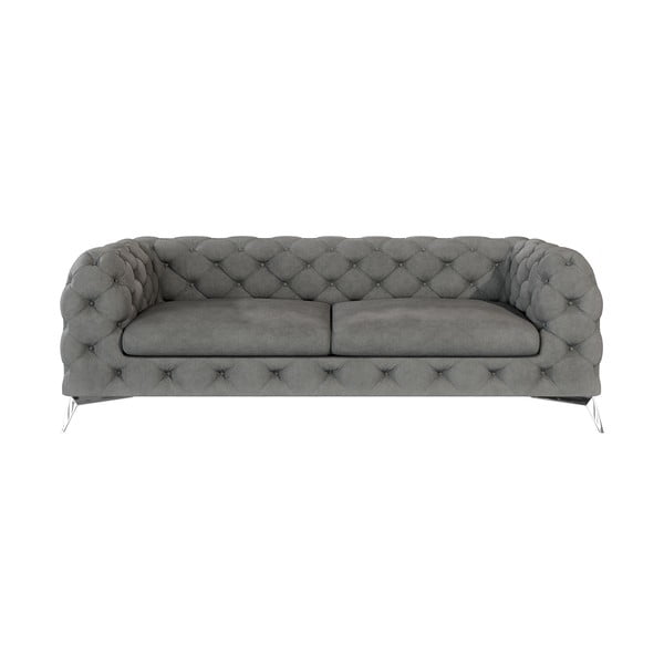 Siva baršunasti sofa 225 cm Chelsea – Ropez