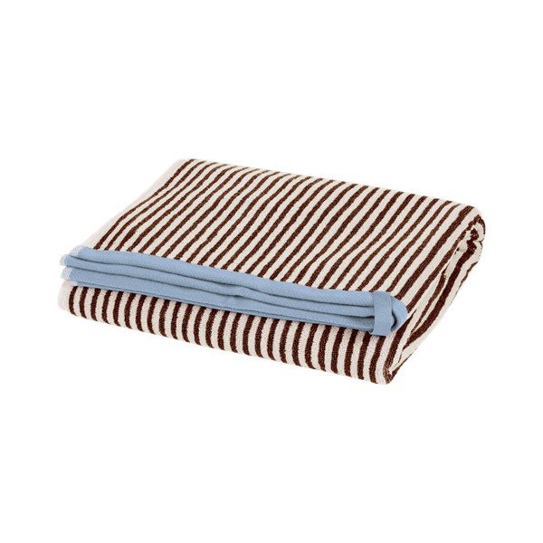 Smeđi/krem pamučan ručnik od frotira 70x140 cm Gobo – noo.ma