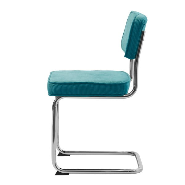 Tirkizna blagovaonska stolica od samta Rupert – Unique Furniture-image-4