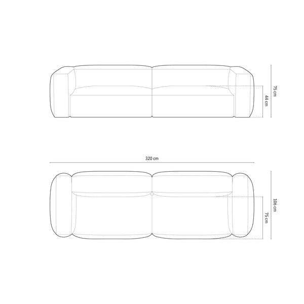 Zelena baršunasti sofa 320 cm Martina – Micadoni -image-4